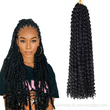 Passion Twist Hair Faux Locs Synthetic Water Wave Afro Kinky Twist Crochet Braids Hair Extension Spring Twist 18inch